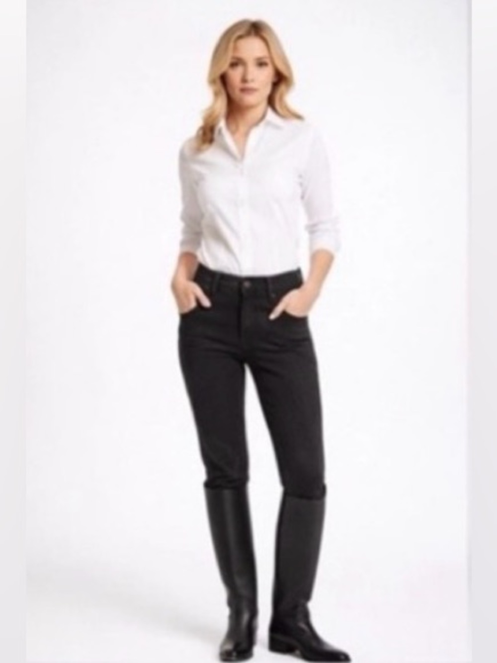 Alice + Olivia Black Denim Cropped Riding Pants Rare Sample Piece - Size 10
